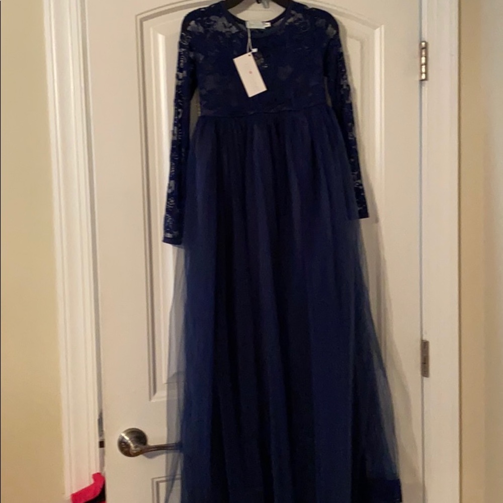 Navy long dress